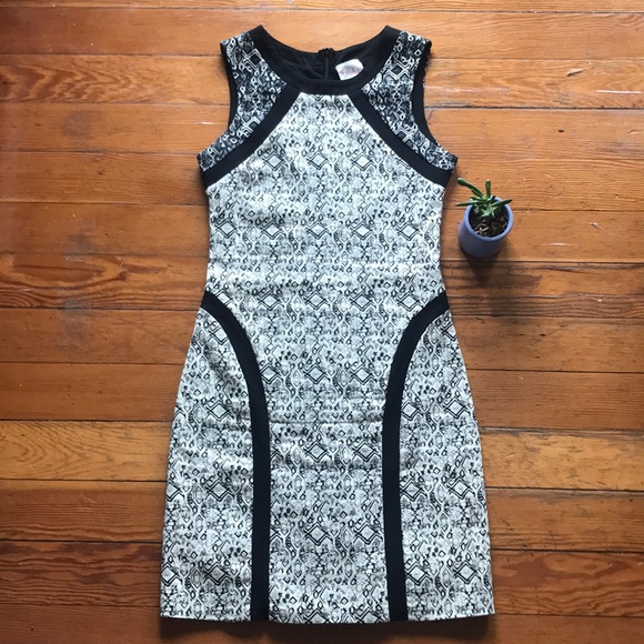 Parker Contour Dress, Black & White Print / M - Picture 2 of 10